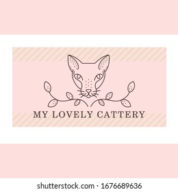Logo with cat head and branches