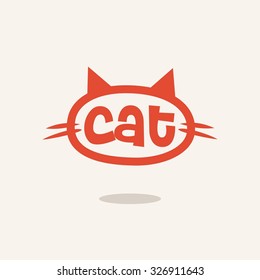 Logo Cat Head With Ears And Whiskers