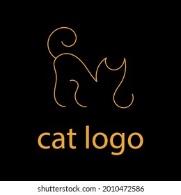 logotipo cat al estilo minimalista con fondo negro
