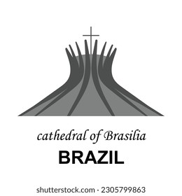 Logo of cathedral of Brasilia, famous landmark and building in Brazil