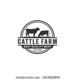 Cattle Farm Logo Design Angus Cow Stock Vector (Royalty Free) 1498199306