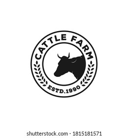 logo for cattle farm with two healthy cows