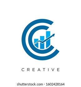 logo cc initial graphic financial design vector