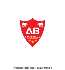 logo cctv camera security home with icon modern and letter ab