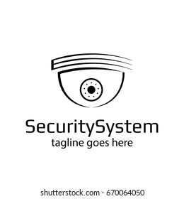 Logo CCTV Camera, Security System, Vector Illustration