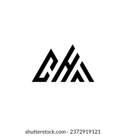 Logo cha initial cha triangle design Silhoute modern concept