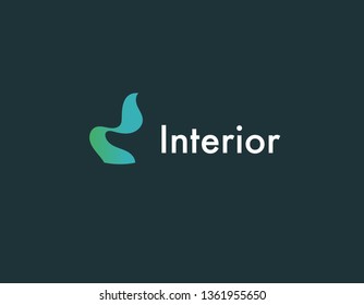 Logo chair geometric shape gradient for studio interior minimalism