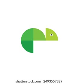 Logo chameleon geometric design with blank background