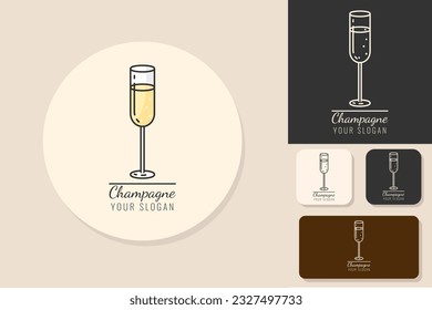 El champán LOGO aislado vectorial diferentes antecedentes. icono del champán. Ilustración vectorial.