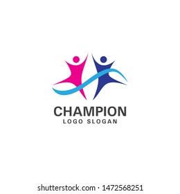 Logo Champion Vector Illustration. Can Use For Logo Company, Logo Family, Logo Community.