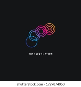 Logo change, transformation. Business icon, innovation, development, coach, coaching. 