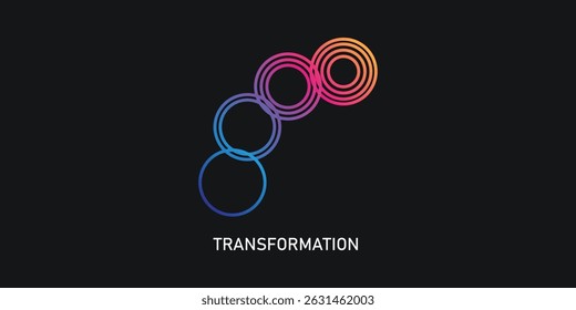 Logo change, transformation. Business icon, innovation, development, coach, coaching. 