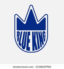 logo character with a blue king crown shape