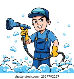 Logo character for car wash and snow wash