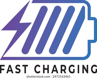 Logo charging with fast charging, with white background