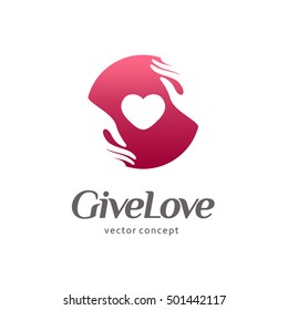 Logo For Charity And Care. Logo For The Orphanage, Baby Care. Give Love 