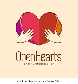 Logo for charity. The work of volunteers. Open Hearts 