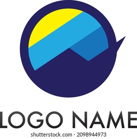 logo in chart shape in the circle, reflects trend and statistics, suitable for financial or stock market aspect