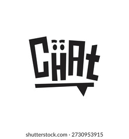 Logo chat fun unique design abstract isolated