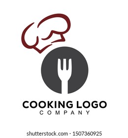 logo of chef hat icon with plates and forks