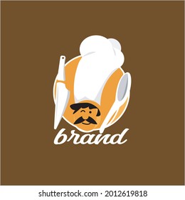 logo of a chef with spoon and knife