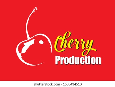 Logo for Cherry Production. Suitable for company logo, T-shirt printing etc.. 