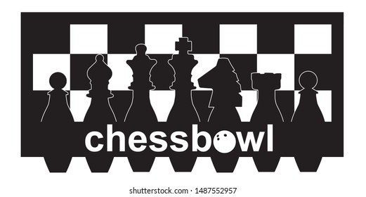 Logo chess bowling club black white