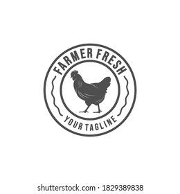 logo for chicken farm on white background