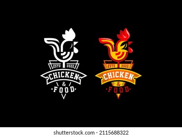 Logo Chicken Food Vector Illustration Template with Simple Elegant Design Good for Any Industry