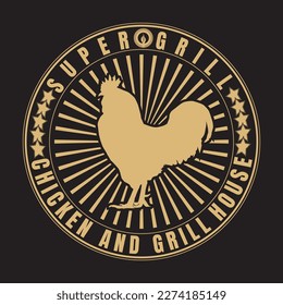 Logo chicken grill food and restaurant brand vector illustration