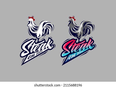 Logo Chicken Steak Vector Illustration Template with Simple Elegant Design Good for Any Industry