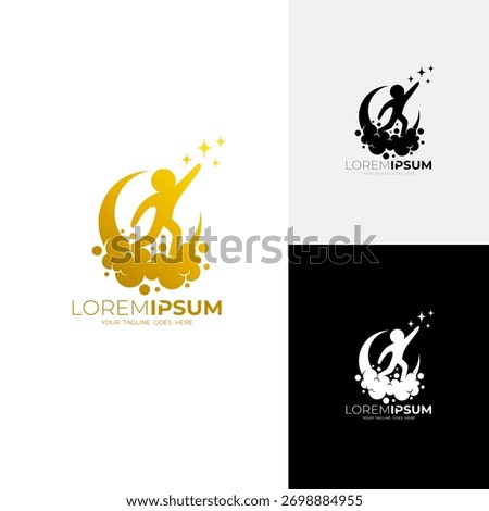 logo of a child, a moon and a star in one, and a dream of achieving goals