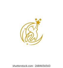 logo of a child reaching for a star and a moon