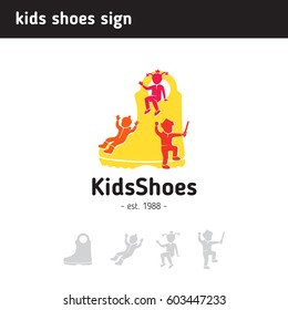 Logo for children's shoes store, children play