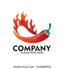 logo of chili flame, chili logo template, spicy logo vector