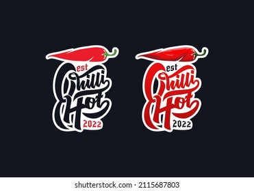 Logo Chili Hot Vector Illustration Template with Simple Elegant Design Good for Any Industry