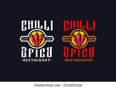 Logo Chili Restaurant Vector Illustration Template with Simple Elegant Design Good for Any Industry