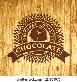 Logo Chocolate Bar Cacao Vector Aged Vector Tag Template Of Fancy Work Brown Label On New Timber Background That Make A Difference In Your New Design Logo Chocolate Bar Cacao Vector Brown Tan Classica