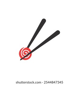 Logo chopstick sushi unique design with blank background