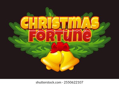 LOGO Christmas FORTUNE with Christmas golden bells for slot game