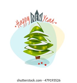 Logo with Christmas Tree. Christmas Tree. Vector illustration