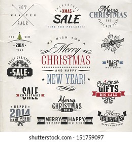 logo christmas vintage retro merry vector card xmas new typography set of calligraphic and typographic elements frames vintage labels and borders logo christmas vintage retro merry vector card xmas ne