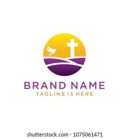 Logo church. Christian symbols.