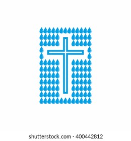 Logo church. Christian symbols. A drop of water alive.