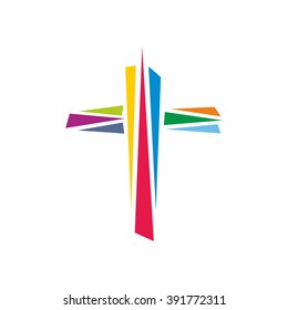 Logo for the church. Colorful cross of Jesus Christ, God's symbol of diversity