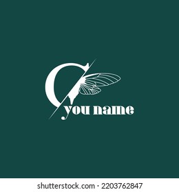 Logo Cicada. Vector Illustration Monogram C+cicada