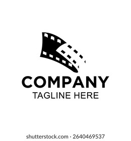 Logo with cinema strip for film screenings, cinema or television and video