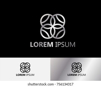 logo circle abstract, special with silver color