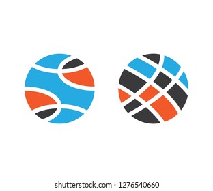 Logo circle abstract symbol and world icon
