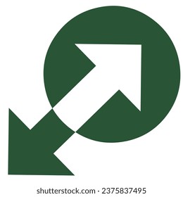 Logo-Kreis und Pfeil, grüne Runden mit Pfeil, Logo, Vorwärtsbewegung, Wachstum